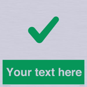 Custom green background, green tick sign